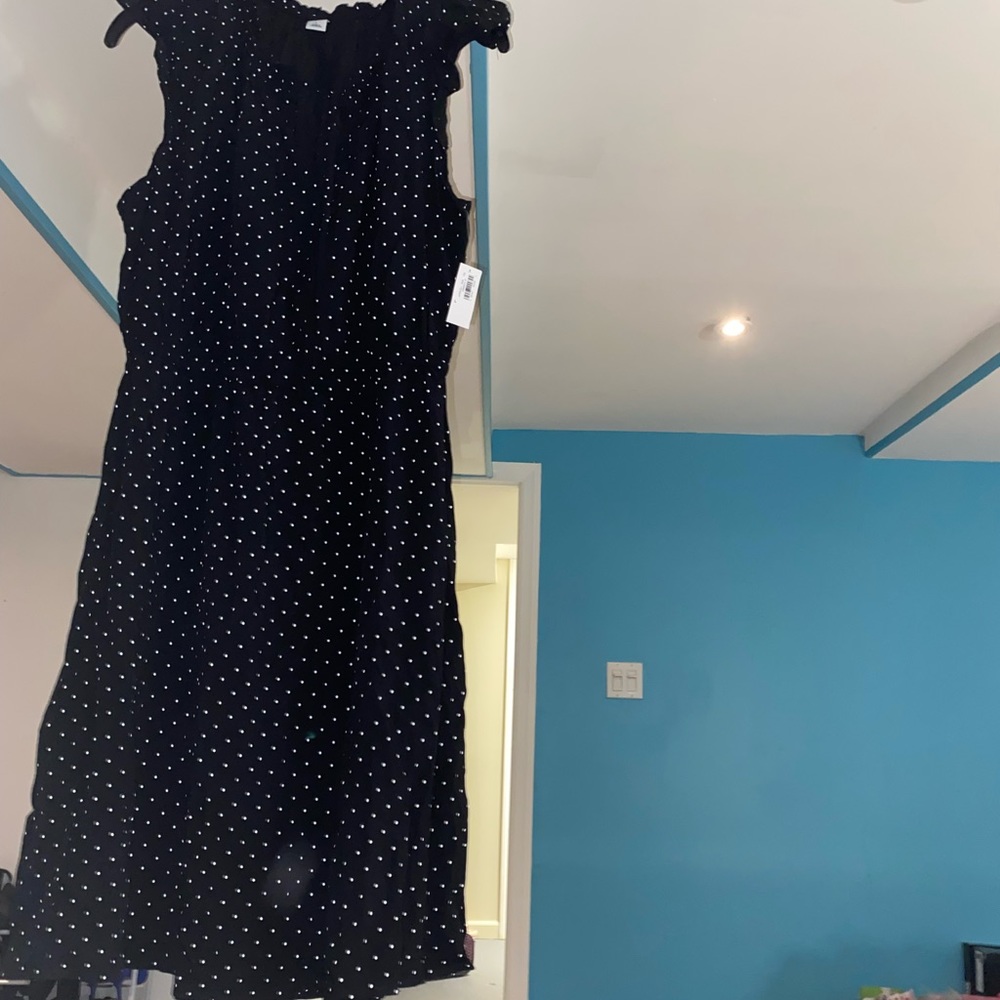 GAP black polka dot dress